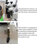 Hassle Free Automatic Desktop Conveyor Round Bottle Labeler 110V with photoelectric sensors for accurate label alignment.