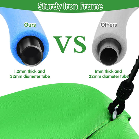 Iron frame thickness comparison for Giant 60 Inch Platform Tree Swing for Kids and Adults Indoor Outdoor Large Swing.