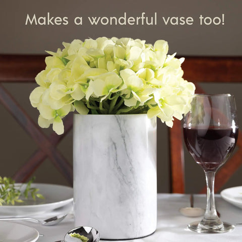 Party Ready Marble Wine Chiller Bucket That Keeps Wine And Champagne Ice Cold, Durable Bottle Cooler For Most 750ml Bottles