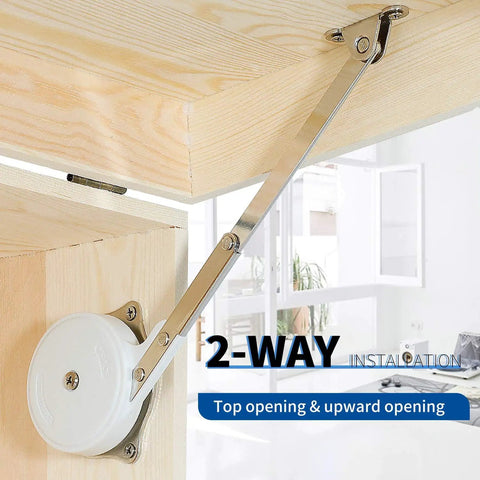 Lid Stay Hinge With Soft Close Safety Lid Support For Toy Boxes And Kitchen Cabinets, Closets And Cupboards installed on wood cabinet