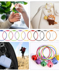 Collage of 50 pcs colored stainless steel wire keychain cables, 5.9 inches long, 1.5mm thick, used for keys and accessories