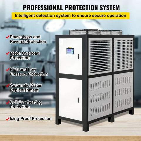 Top Tier Heavy Duty 15 Ton Air Cooled Water Chiller With Stainless Steel Tank And Micro Computer Control For Fast Reliable Industrial Cooling And Zero Hassle Grind with advanced protection system.