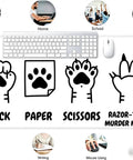 Cat Eat Ramen Meme Mouse Pad Slaps Your Desk With Style, 12x16 Inch, Non Slip Rubber Base, showing rock paper scissors design