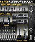 Your Go To 61 Piece Impact Nut Driver Set With Magnetic Deep Nut Drivers For Drills Metric And SAE, Socket Adapters
