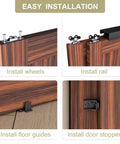 Installation steps for Heavy Duty Double Bypass Sliding Closet Door Track Kit Hardware With 72 Inch Aluminum Alloy Track Rail Set.