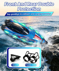 Fast Remote Control Boat for Kids and Adults, 25 MPH Brushless Dual Motor RC Speed Boat with bumper and propeller guard