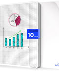 Flexible Dry Erase Sheets 9x12 Pack Of 10 For Math Practice And Graphing, showing a pie chart and bar graph on quad grid