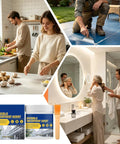 Premium Easy Application With Rock Solid High Performance Clear Waterproof Sealant Plus Liquid Rubber Coating For Cracked Tiles in a home setting.