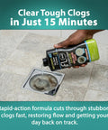 15 Minute Drain Cleaner Gel That Tackles Stubborn Clogs Fast Acting For Kitchen Sink, Bathroom, Shower And More, Ultra Thick Gel Formula, 32oz poured into a floor drain