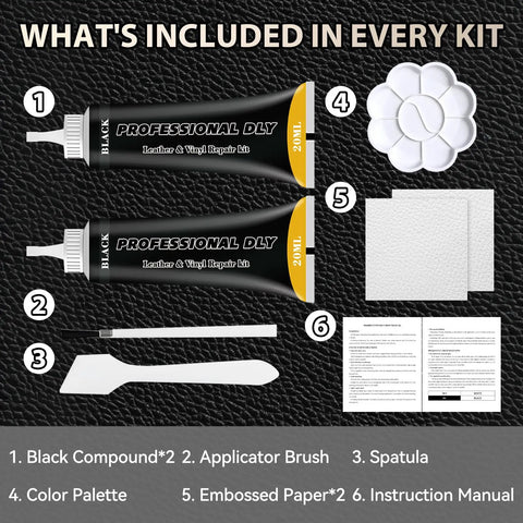 Leather Repair Kit For Cars And Home Furniture, Fast Drying Liquid Compound To Fix Scratches Tears And Burns On Car Seats