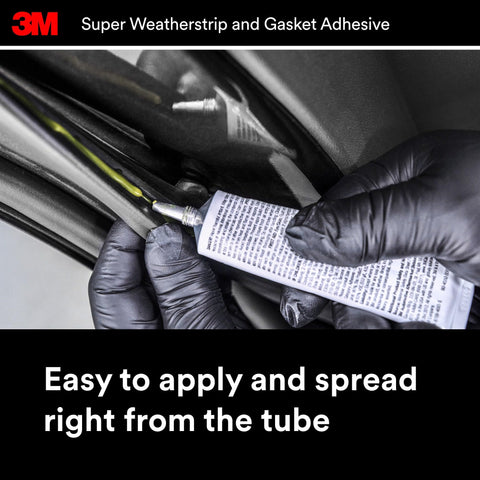 Applying Black Weatherstrip And Gasket Adhesive 5 Fl Oz 1 Per Pack to automotive door for waterproof seal