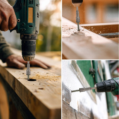 Heavy Duty Hex Head Wood Screws Size 14 By 4 Inch Structural Lag Bolts Carbon Steel Green Coated For Timber Log And Landscaping 40 Pack used for driving into wood surfaces.
