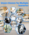 Opbodqo High Temp 257F Handheld Steam Cleaner With Adjustable Settings 19 Qt Capacity used in various cleaning scenarios.