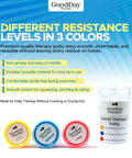 Hand Therapy Putty 3 Piece Set For Grip Strength, Stress Relief And Sensory Therapy For Adults with 3 resistance levels