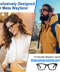 Woman indoors and man outdoors wearing Ray-Ban Meta Wayfarer Gen 2 glasses with silicone nose pads for stable fit and comfort.