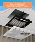 Smart Vent 4x10 White For Floors, Walls, And Ceilings Auto Open And Close Vent Cover installation without drilling or wiring