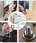 All In One 2013 Piece Nuts Bolts And Screws Set With SAE And Metric Hardware, 3 Tray Portable Kit used in DIY projects