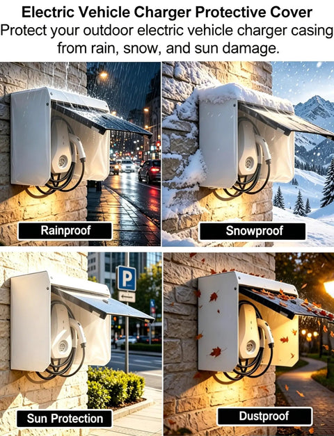 Top Shelf Electric Vehicle Charger Cover Box Crafted From Solid Galvanized Steel Featuring Magnetic Acrylic Panel For Wall Mounted Outdoor Charging Stations Weather Tight Enclosure That Handles Any Damn Weather under rain and snow
