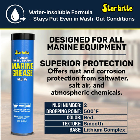 Wheel bearing grease cartridge, 14 oz, blue Star brite can with black cap