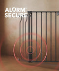 Adjustable Baby Gate 29.5 To 41.3 Inches, 30-Inch Tall Metal Safety Gate For Stairs And Doorways, Auto-Close Design With Alarm