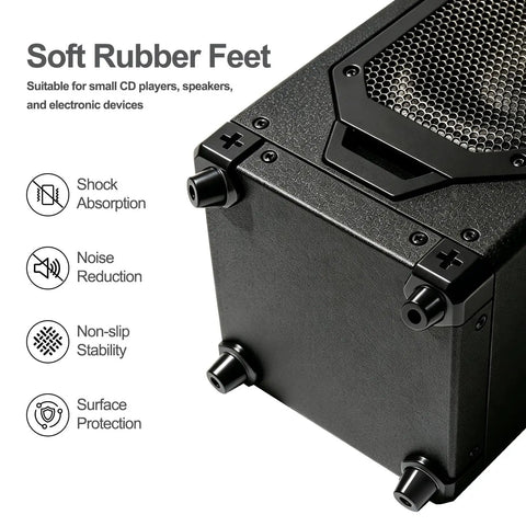 Hella Grippy Rubber Speaker Isolation Feet Self Adhesive Anti Vibration Damping Silicone Bumpers For Guitar Amps Studio Monitors And Audio Gear Eight Pack on electronic device.
