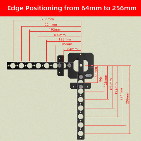 Portable Drill Guide For Three Quarter Inch Workbench Dog Holes Pro Grade Drill Template With Edge Positioning from 64mm to 256mm