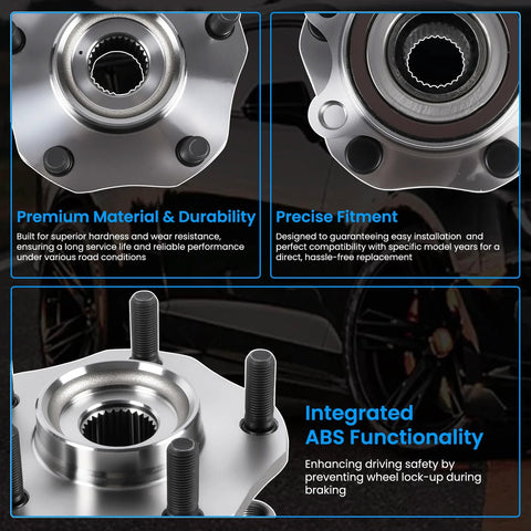 Close-up of Wheel Bearing Hub Assembly With ABS For Nissan Qashqai 2017 2018 Rogue 2014 2023 Rogue Sport 2017 2022, showing bolt details.