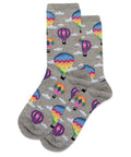 The Great Outdoors Balloon Festival Crew Socks For Women Cozy Cotton Blend With Hot Air Balloon Design Fits Shoe Size 4 To 10.5