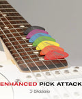 Extra Heavy 1.5mm Duralin Guitar Picks 10 Pack For Precision Playing, Sharp Articulate Tone, Superior Grip, Durable And Abrasion Resistant Perfect For Metal Shredding, Studio Sessions, And Live Gigs. on guitar neck