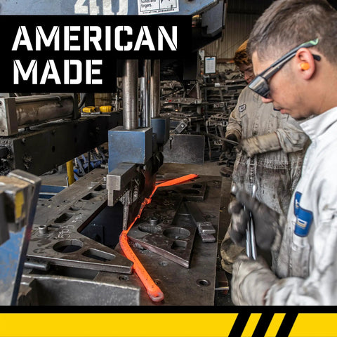 Heat Treated Chromoly Steel Rear Sway Bar 1-5/16 Inch in production with machinery and workers at American manufacturing facility.