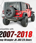 Tough As Nails Steel Tailgate Hinge Set Heavy Duty Reinforced Rear Door Brackets mounted on a 2007-2018 Jeep Wrangler JK JKU.