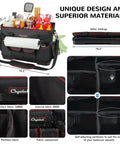 Large Grill Caddy With Hard Bottom And Paper Towel Holder All In One Outdoor BBQ Utensil Organizer with dividers and accessories