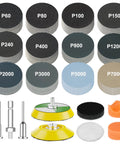 189pcs 2 Inch Sanding Discs Kit for Drill Polishing with Hook and Loop Discs Wet and Dry Sandpaper, backer plates, and shanks