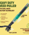 Weed Puller Tool 44 Inch Stand Up Weeder With 4 Claw Steel Head Dual Weed Eject Tech Bamboo Handle Garden Remover For Easy Weeding In Yard And Garden Today, angled view