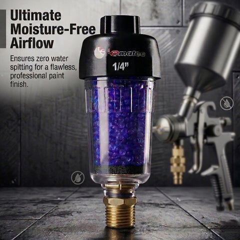 Desiccant Air Dryer System For Pneumatic Tools And HVLP Spray Guns, Removes Oil, Water And Moisture, In-Line Dryer with tool