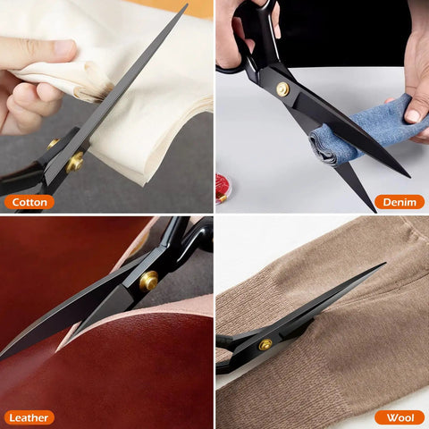Heavy Duty 8 Inch Fabric Scissors For Thick Materials And Leather, Pro Grade Sewing Shears cutting cotton, denim, leather, wool