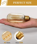 Person holding Vintage Edison Light Bulbs 40 Watt Incandescent Amber Glass Warm White 2700K E26 Base 6 Pack