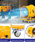High Velocity Utility Blower And Fume Extractor Portable Exhaust Vent Fan 1300W Power 6180 CFM 1720 RPM with IP55 motor protection