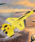 Beginner Friendly 2CH RC Plane Ready To Fly Hobby Glider With Luminous Yellow Strip Lightweight EPP Foam Easy Ground Roll Or Gentle Throw Takeoff Durable RC Aircraft For Beginners flying against a dramatic sky.