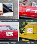 Two Pack 18x12 Inch Car Magnets with 40 Mil Thick Flexible Sheets on vehicles for advertising, logos, and signage