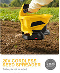 Handheld Cordless Power Spreader For Lawn Care Compatible With Dewalt 20V Battery Not Included, spreading seeds on soil