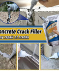 Rugged Concrete Crack Filler That Handles Ice Heave Like A Boss Rock Hard Freeze Thaw Sealant applied to concrete cracks using a precision nozzle.