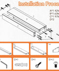 Installation diagram for 4-Piece Wall Mount Tool Organizer Set With Screwdriver Organizer, Wrench Holder, Pliers Holder, Hammer Rack