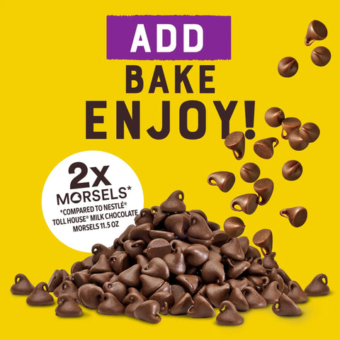 Milk Chocolate Morsels For Baking 23 Ounce Gluten Free Chocolate Chips With Double The Morsels Focused On Text 'ADD BAKE ENJOY'