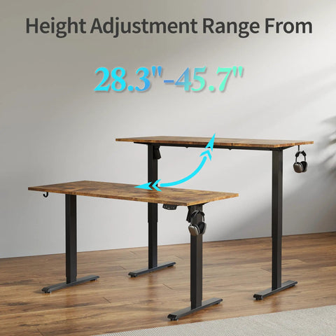 Electric Standing Desk 48 By 24 Inch With Quiet Lift Memory Presets Sit Stand Ergonomic Desk height adjustment demonstration