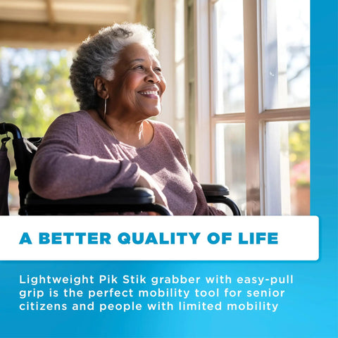36 Inch Folding Reacher Tool For Seniors And Post Surgery Recovery, Heavy Duty Grabber Picker Upper With Magnetic Tip, Blue Gripper, Long Reach Mobility Aid For Trash And Everyday Tasks