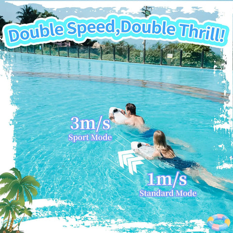 Two adults enjoying Wakeboard Power Surfboard For Adults Hydrofoil Ride On Water Ready In Minutes No Skills Needed Motorized Body Board Sea Scooter in a pool