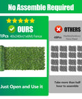 Artificial Ivy Privacy Fence Screen One Piece 240 By 40 Inches UV Resistant Outdoor Hedge shown unrolled for comparison