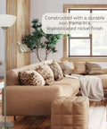 Adjustable Metal Floor Lamp With Side Reading Light In Satin Nickel Finish 150 Watt in modern living room
