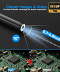 1920P HD Borescope With 8 Adjustable LEDs Semi Rigid Endoscope showing 70° angle vision and comparison of circuit boards